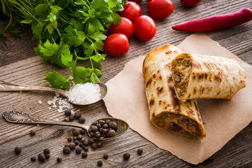 burrito with vegetables