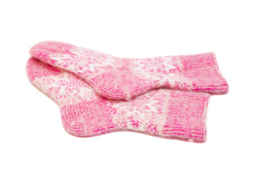 woolen socks isolated on white background