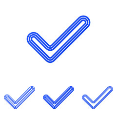 Blue line check logo design set