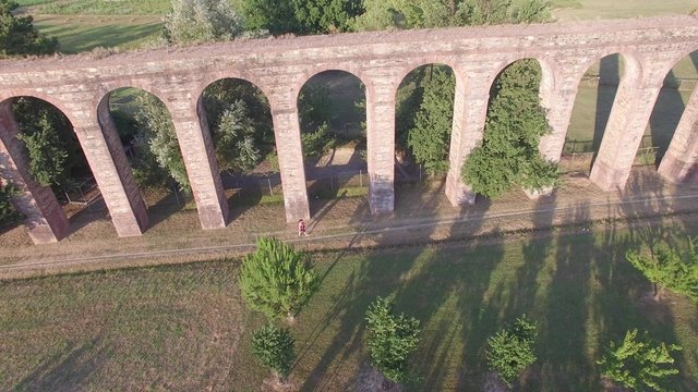 Ancient roman aqueduct - aerial view