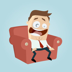 sessel sitzen mann lustig