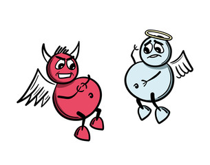 Good versus evil concept vector