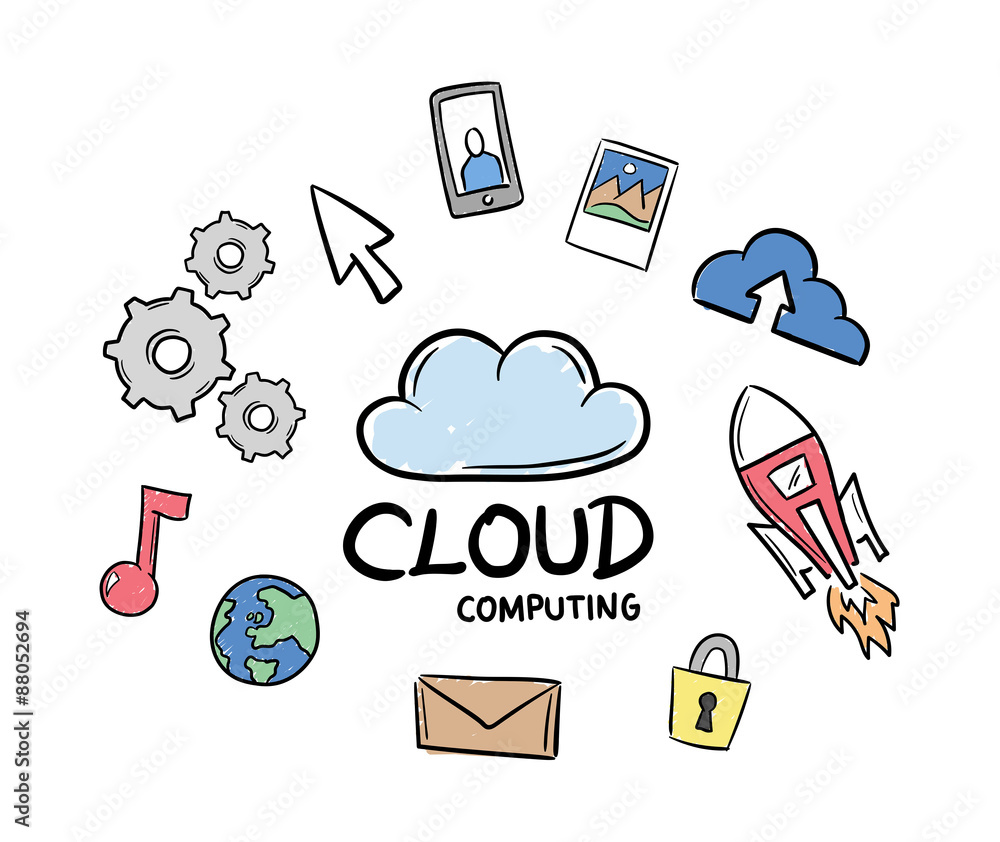 Poster cloud computing vector
