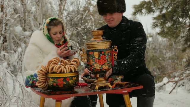 Russian Couple Picnicked