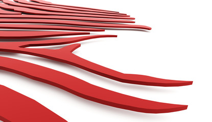 Red abstract twist light lines