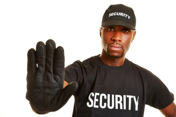 Security Mann lässt Abstand halten - obrazy, fototapety, plakaty