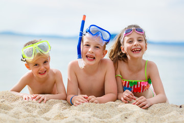 Kids enjoying their time on the beach