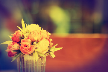 Vase of flowers in vintage style