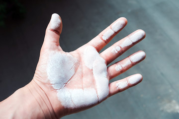 the man's hand