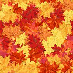 Naklejka na ściany i meble Seamless autumn maple leaves