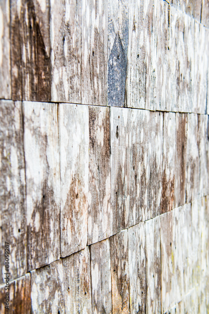 Wall mural Old wooden wall in Thai country