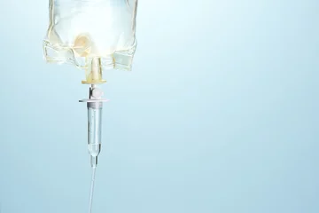 Fotobehang IV Bag Drip Intravenous medication for hospital use © Sherry Young