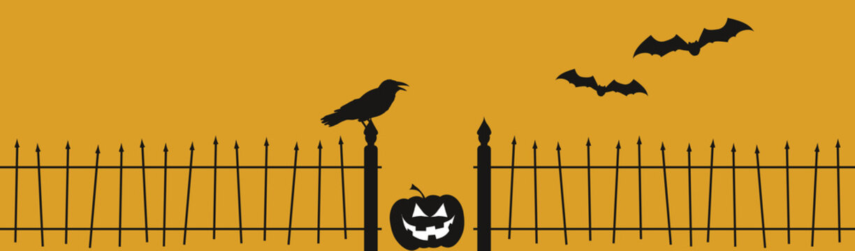 Halloween Rabe Zaun