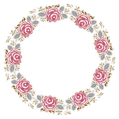 Frame of roses in vintage style