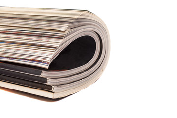 Color magazines isolated on white background 