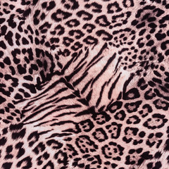 texture of print fabric striped leopard