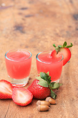 Strawberry juice fresh