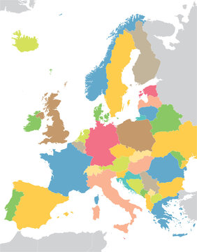 Europe colorful map