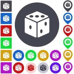Dice icon, button, symbol set