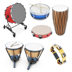 Fototapeta na wymiar Set of percussion instruments