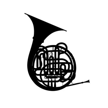 Silhouette of french horn
