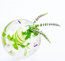 cold lime and mint water