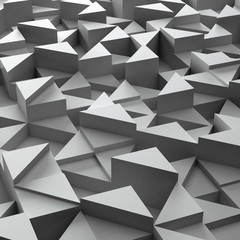 background of 3d white triangle blocks