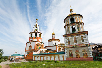 Fototapeta na wymiar Russia, Siberia, Irkutsk city, the Cathedral of the Epiphany, 17