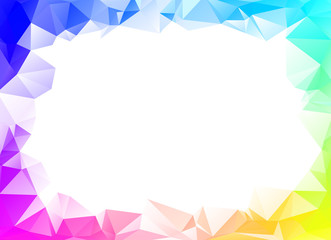 Colorful rainbow polygon background or vector frame