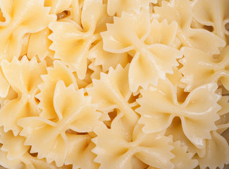 Cooked bow tie pasta