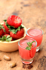 Strawberry juice fresh