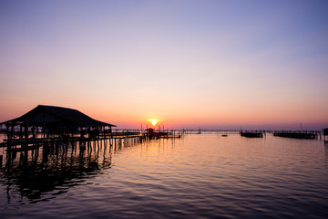 Fototapeta premium Paradise vacations tropical jetty on sea.
