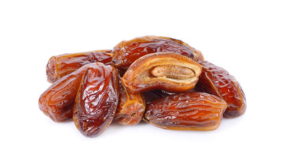 Fresh dates over white background