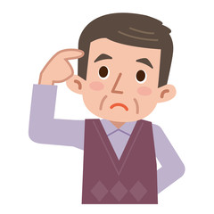 考える中高年男性