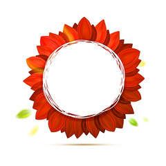 Abstract flower, hot colors vector
