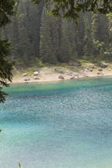 landscape of  blue lake in the mountain