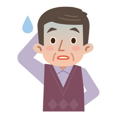 失敗して顔色が悪い中高年男性