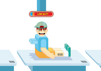 Robot boy  was low battery