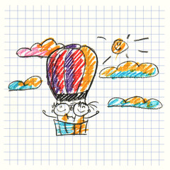 Colorful picture with happy kids