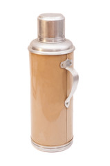 Thermo flask on the white background