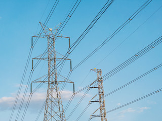 High voltage transmission lines.