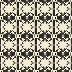 Geometric ornament seamless pattern.  Monochrome design template seamless background. Round, polygonal and grunge motif endless texture.