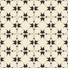 Naklejka premium Geometric ornament seamless pattern. Monochrome design template seamless background. Round, polygonal and grunge motif endless texture.