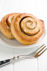 cinnamon buns on plate