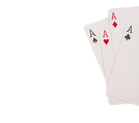 Four aces isolated on white