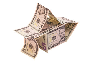 House Made From Five Dollar Banknotes 