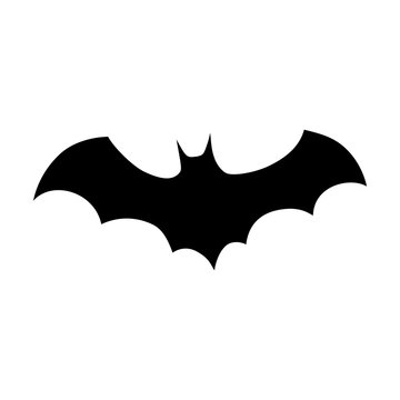 Spooky bat silhouette flat icon for Halloween apps and websites