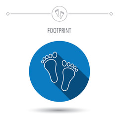Baby footprints icon. Child feet sign.