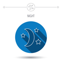Night or sleep icon. Moon and stars sign.