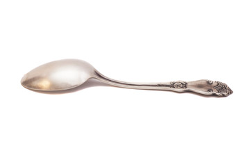 silver spoon isolated on white 